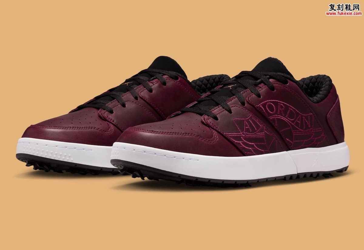 乔丹Nu Retro 1 Low Golf波尔多配色 酒红灵感融合高尔夫与街头美学