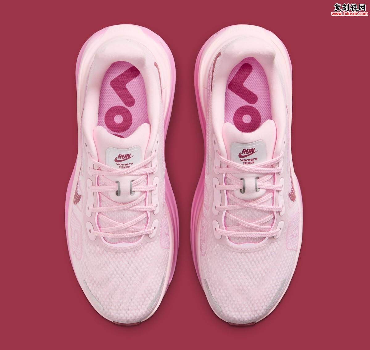 Nike Vomero Premium“Pink Foam”2026夏季粉色渐变跑鞋：55.5mm ZoomX堆叠与双Air Zoom气垫注入顶级缓震