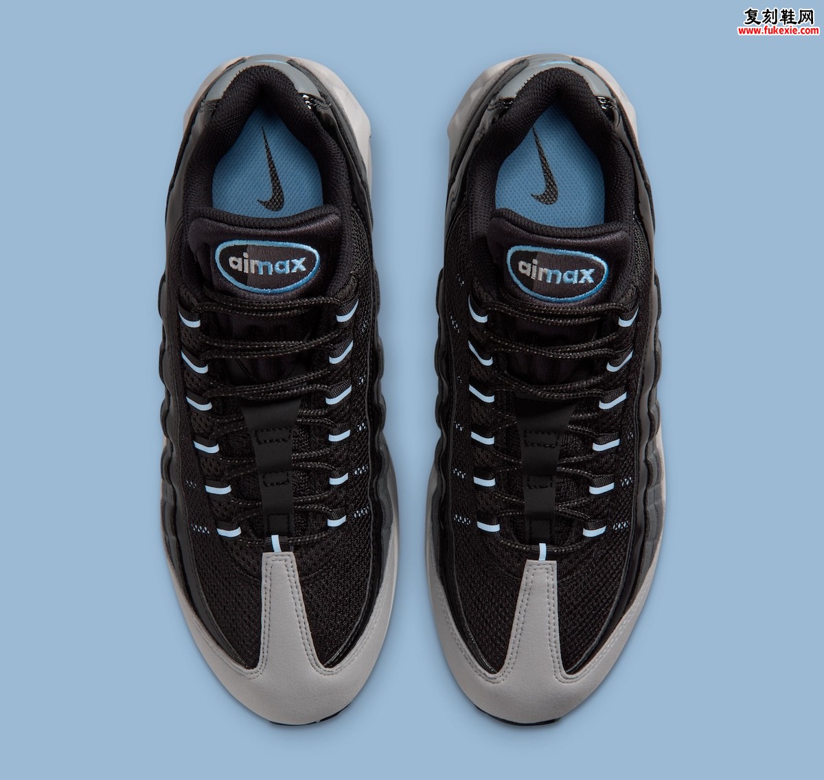 Nike Air Max 95 “Black/Grey Fog”经典轮廓黑灰雾配色融入足球蓝点缀秋季2026发售插图3 Nike Air Max 95 “Black/Grey Fog”经典轮廓黑灰雾配色融入足球蓝点缀秋季2026发售