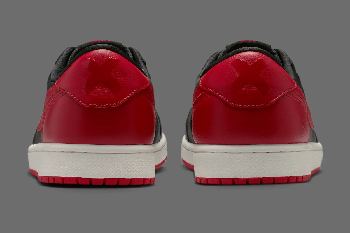 明日发售Air Jordan 1 Low OG Banned禁穿黑红低帮全尺码红色X后跟特殊包装售价145美元