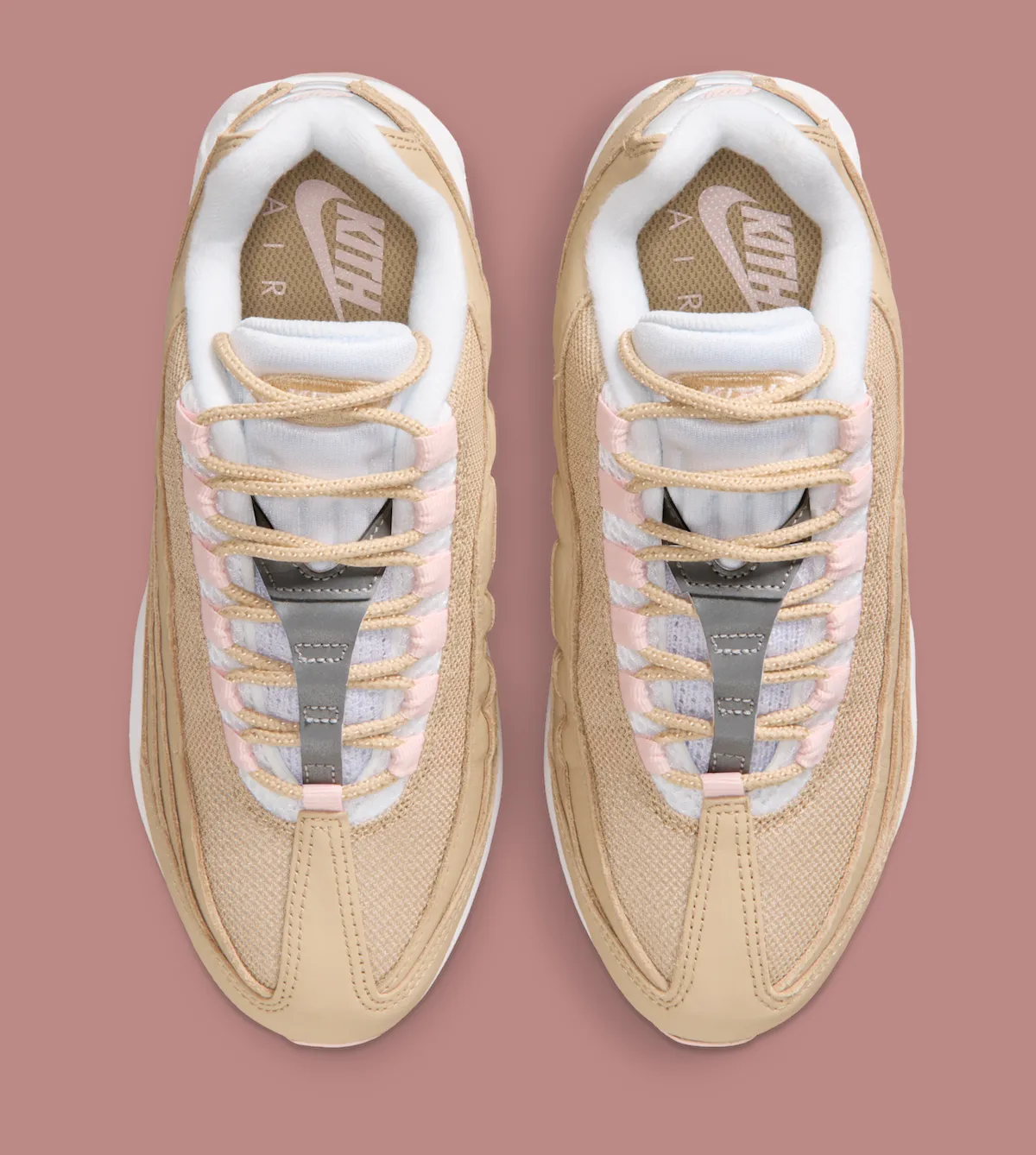 Kith 15周年童鞋限定Nike Air Max 95 Linen米白粉棕复古跑鞋 Ronnie Fieg联名