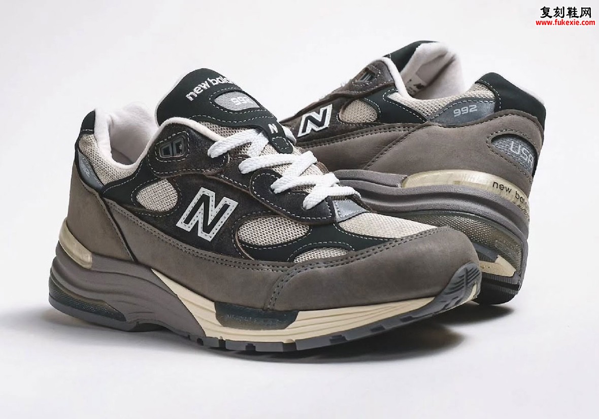 美产New Balance 992 Shadow Grey阴影灰复古跑鞋，层叠奶油网眼灰黑麂皮 Turtle Dove中底可视ABZORB SBS缩略图