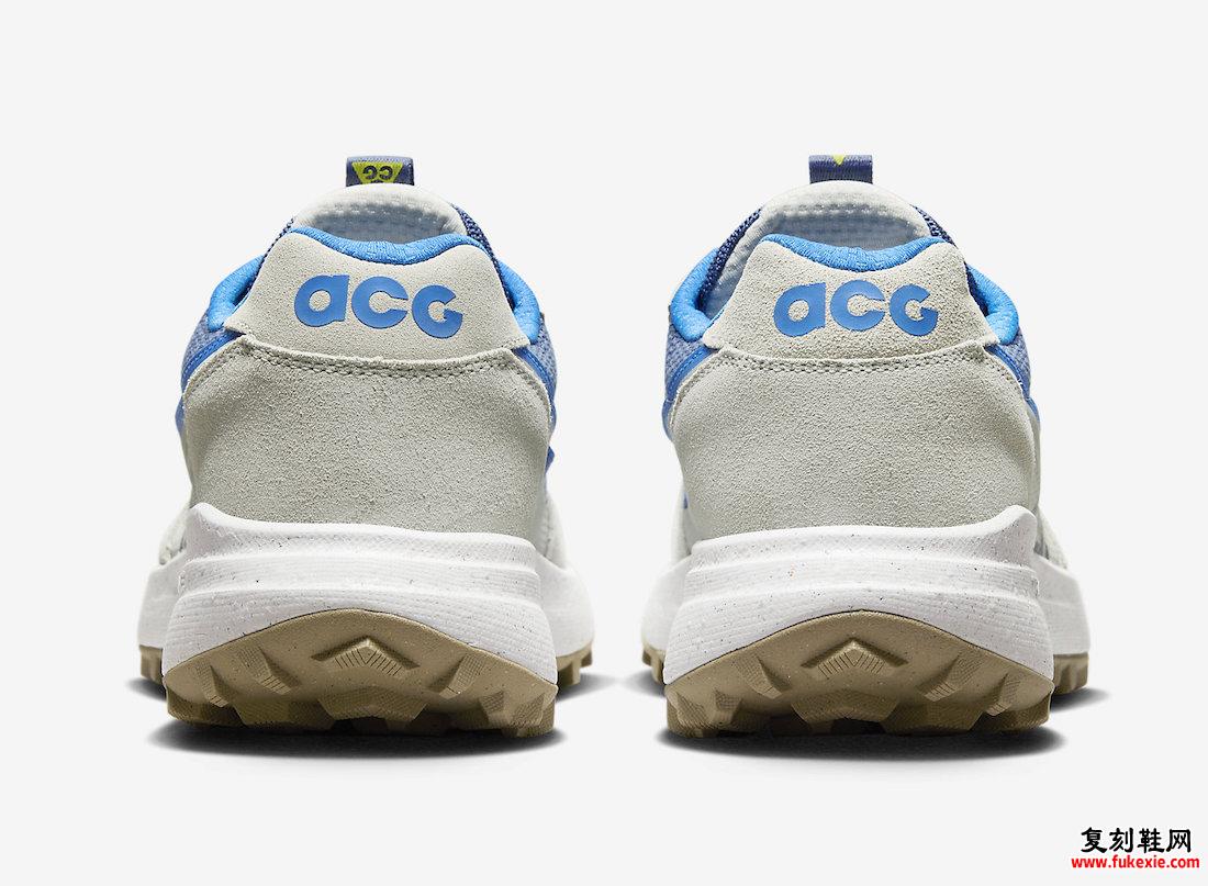 来欣赏NIKE ACG LOWCATE 浅骨色和蓝色鞋面 货号：DM8019-005