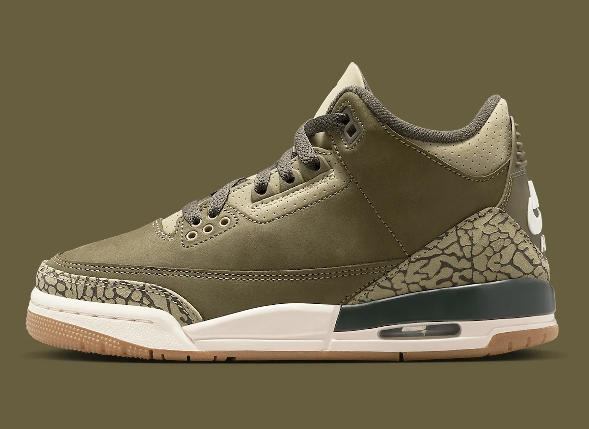 Air Jordan 3家族聚会橄榄绿配色10月25日全尺码发售，成人款定价215美元