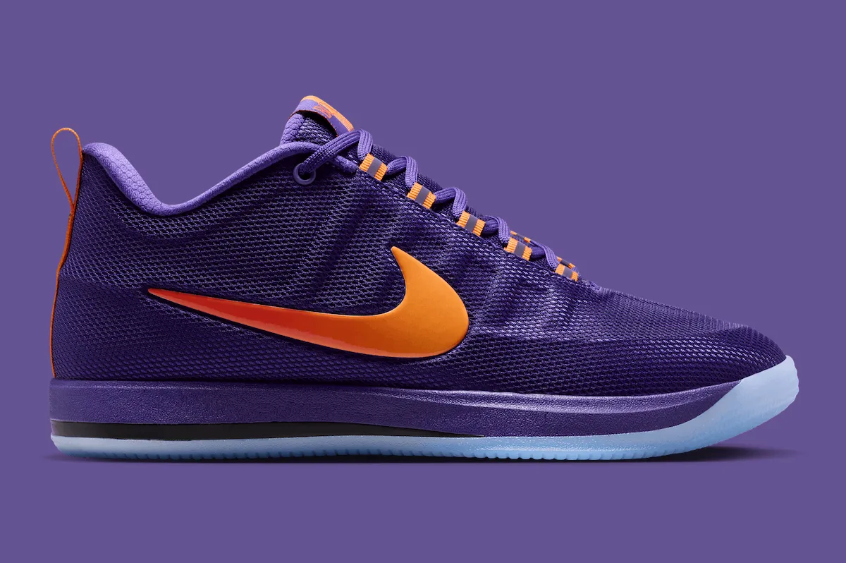 德文·布克二代签名鞋 Nike Book 2 “Sunburst” 复古紫橙配色,Court Purple 鞋面冰蓝水晶底插图2 德文·布克二代签名鞋 Nike Book 2 “Sunburst” 复古紫橙配色,Court Purple 鞋面冰蓝水晶底