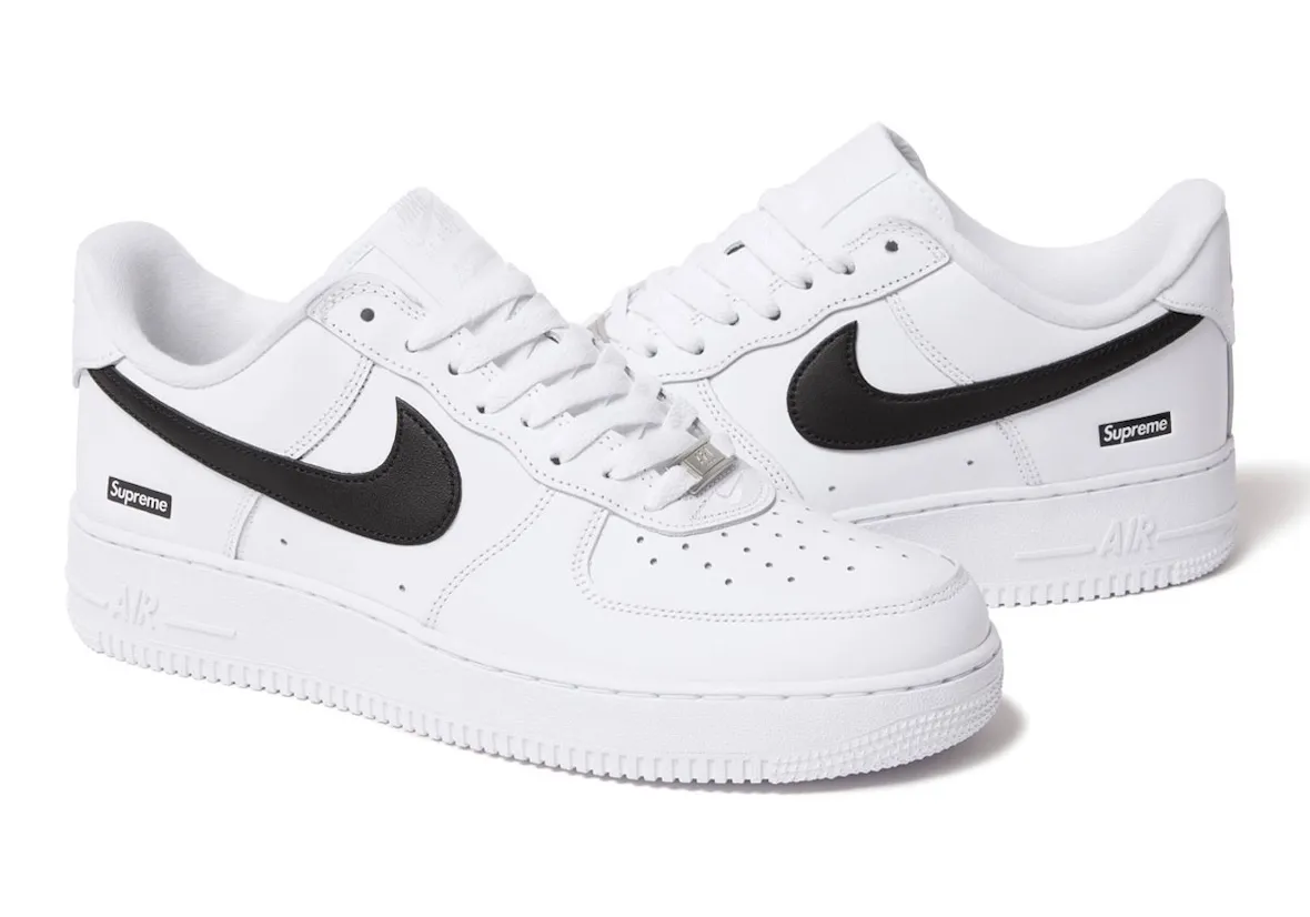 Supreme x Nike Air Force 1 Low “White/Black” 黑白配色9月18日发售