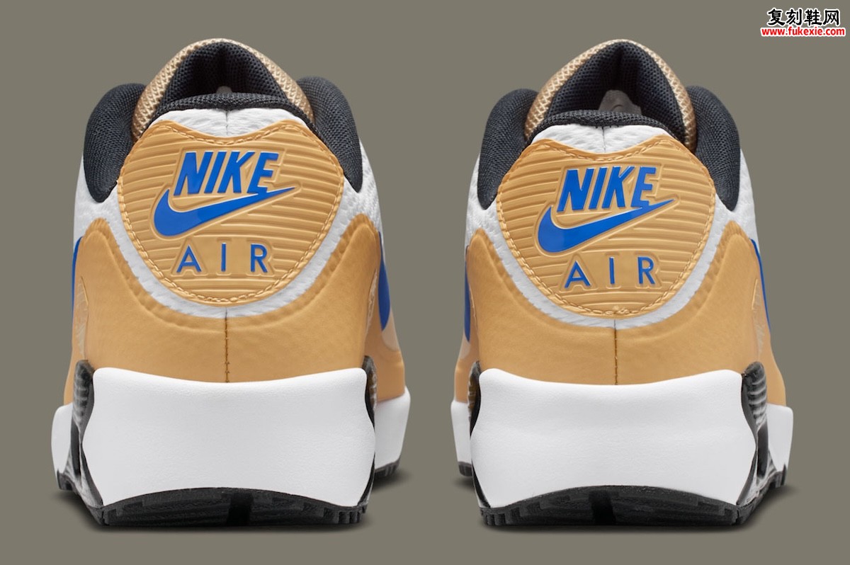 Nike Air Max 90 Golf“白/亚麻色”2026夏季发售,清爽三色搭配Game Royal蓝点缀专业无钉外底