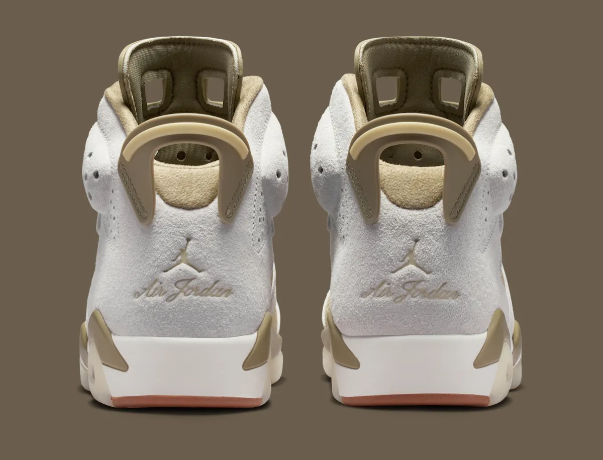 Women's Air Jordan 6 Sail/Neutral Olive heels