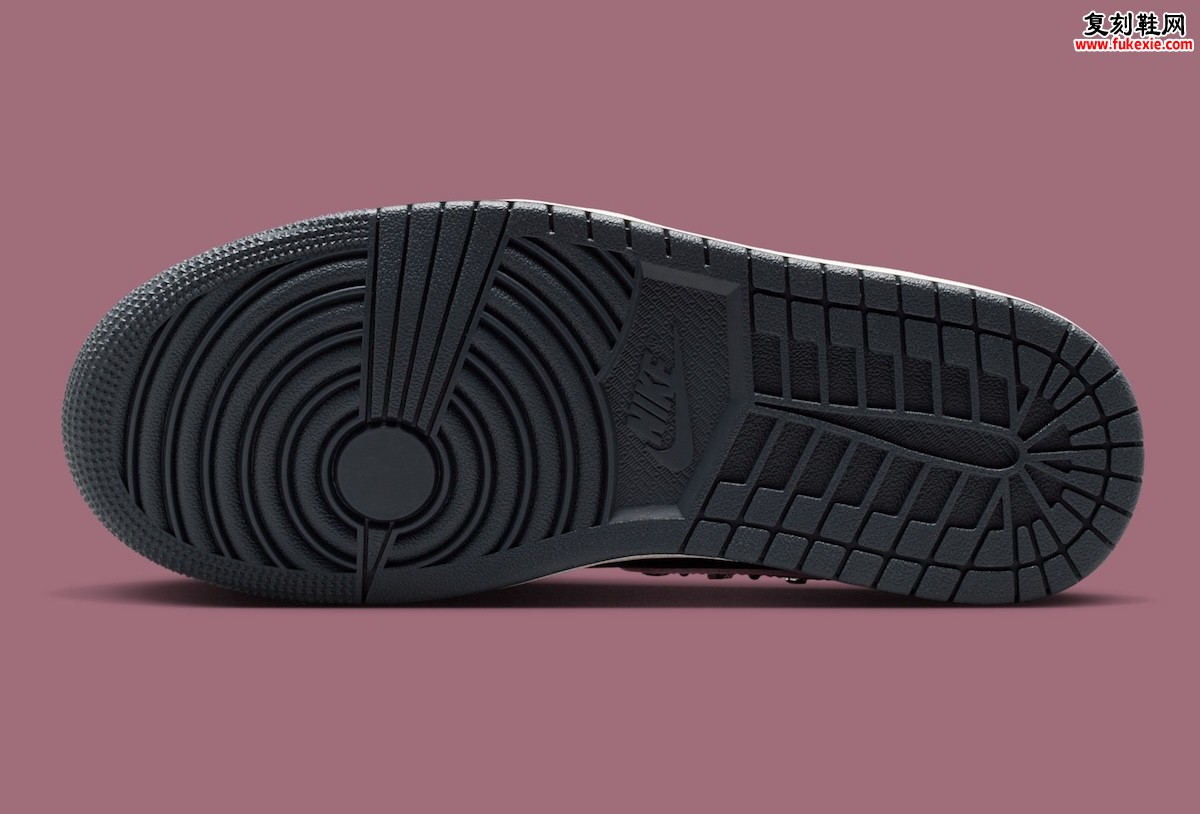 Air Jordan 1 Mid “Anthracite/Iced Carmine” 女款金属铆钉点缀裂纹皮革重塑复古篮球鞋的日常时尚