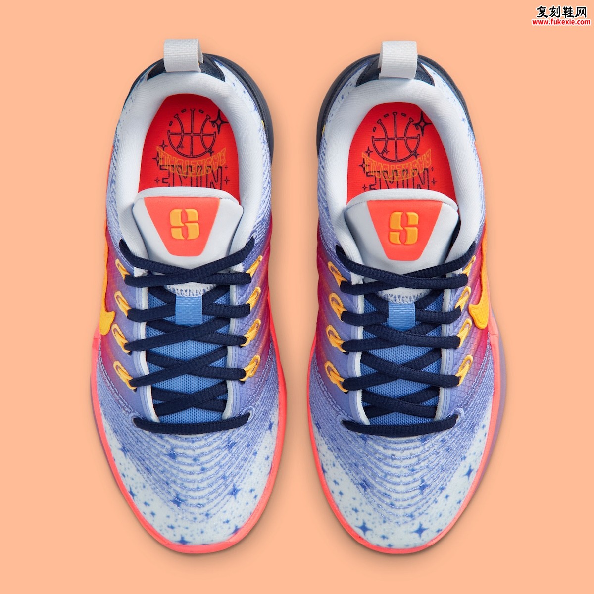 Nike Sabrina 3大童专属配色Welcome to Miami燃情登场，霓虹蓝粉渐变融合南海岸日落美学