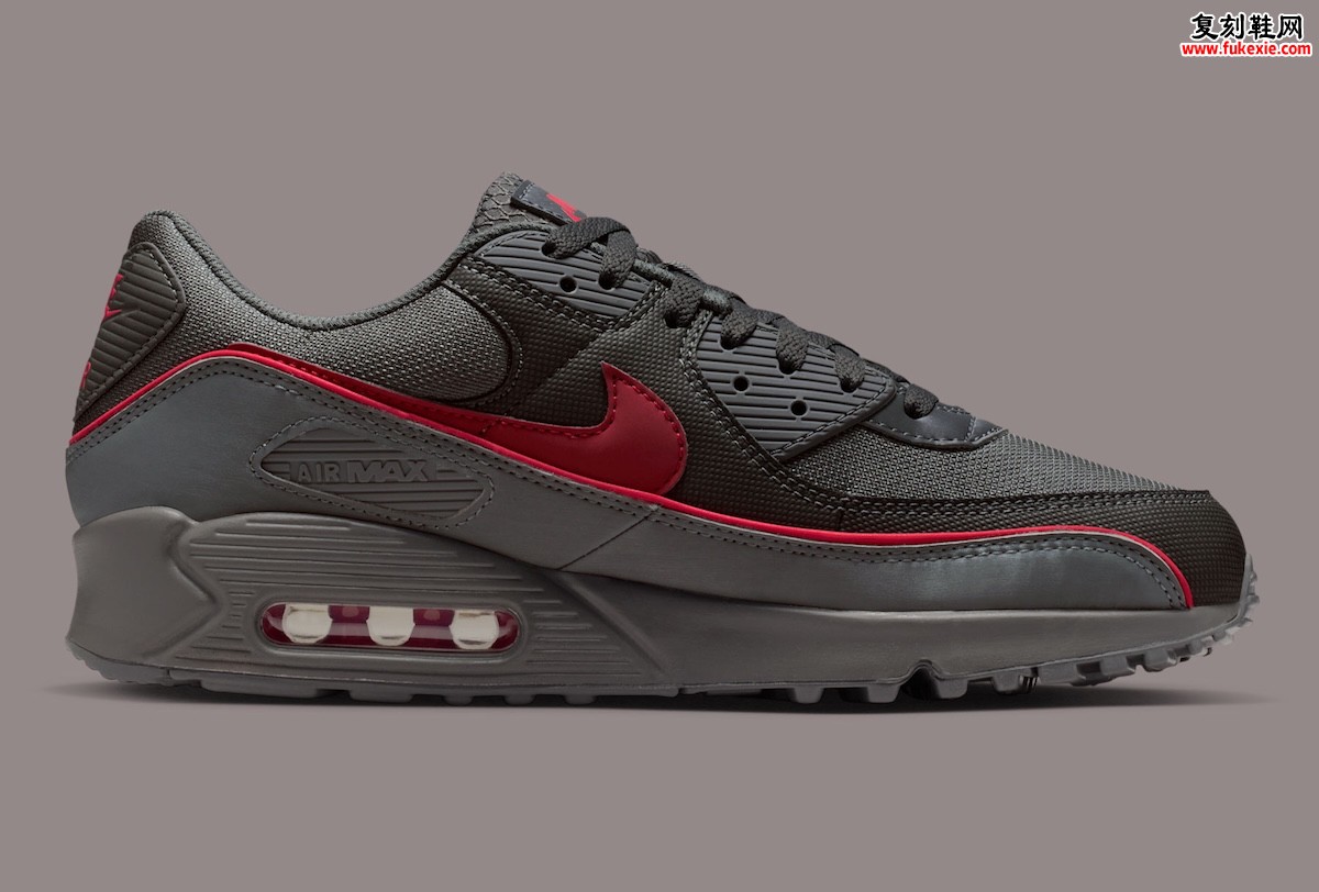 Nike Air Max 90“铁灰红”2025秋日登场,经典跑鞋焕新演绎低调高级感