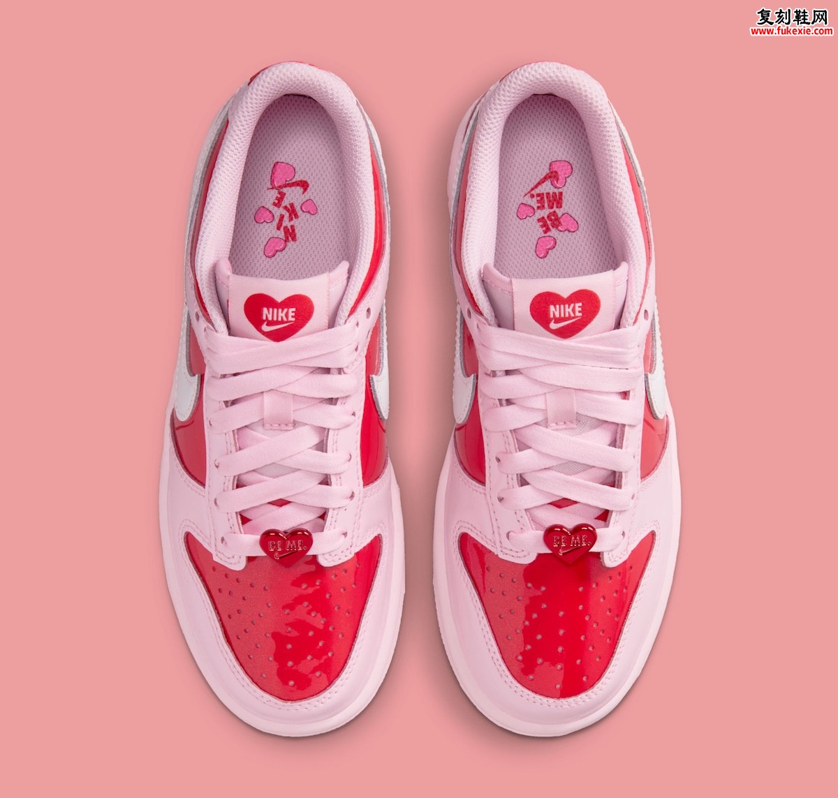 Nike Dunk Low GS “Valentine’s Day”2026年春季情人节配色 以大胆粉红皮革与漆皮碰撞重塑节日美学