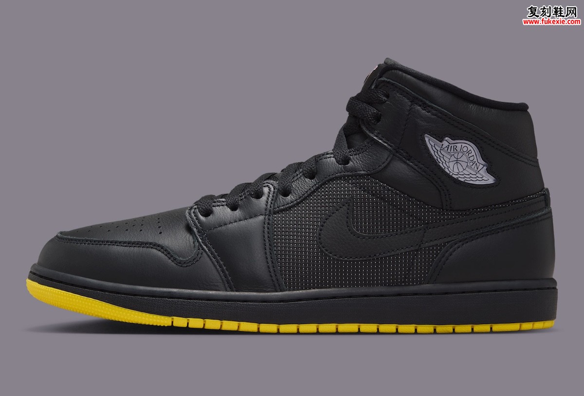 Air Jordan 1 Mid Comic Book 半色调网点拼接黑色皮革,Opti Yellow 外底,2026 年 7 月低调登场插图1 Air Jordan 1 Mid Comic Book 半色调网点拼接黑色皮革,Opti Yellow 外底,2026 年 7 月低调登场