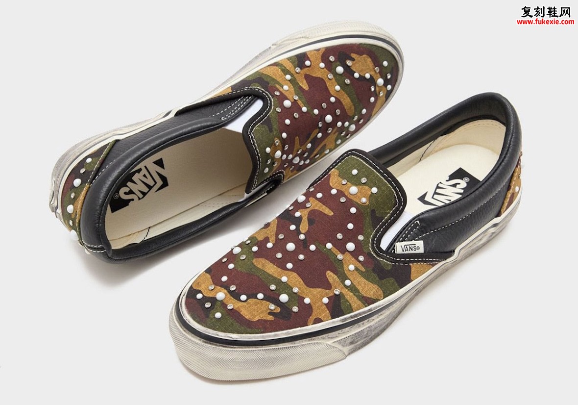 当丛林迷彩遇见朋克铆钉：Vans Slip-On ‘Pearlized Camo’ 以意外组合重塑经典套穿美学