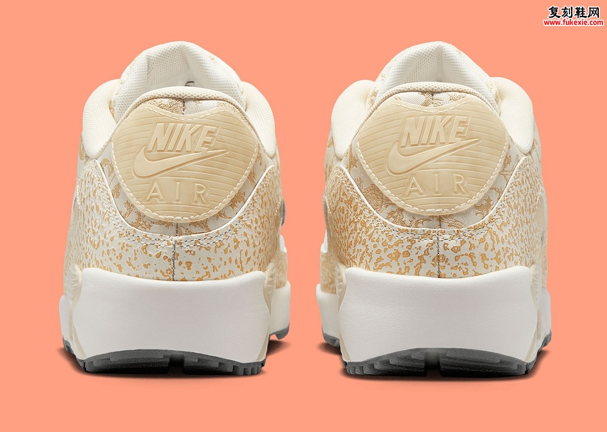 耐克Air Max 90公开赛限定HV4078-100发售，金属金提花+冠军外底诠释高尔夫时尚