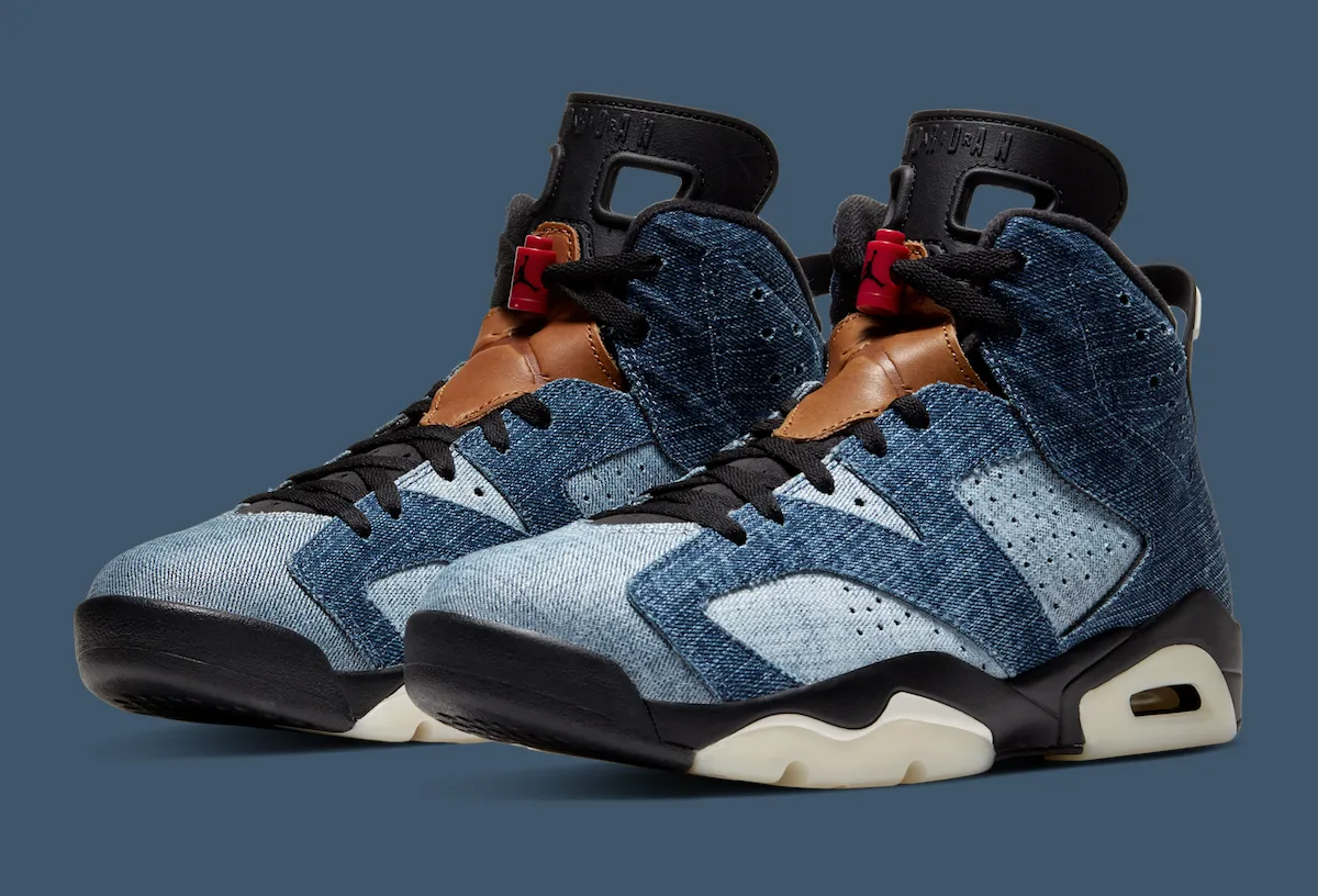 Air Jordan 6 “Washed Denim”乔丹6代水洗丹宁复刻鞋 跨越时空的经典设计与街头时尚融合