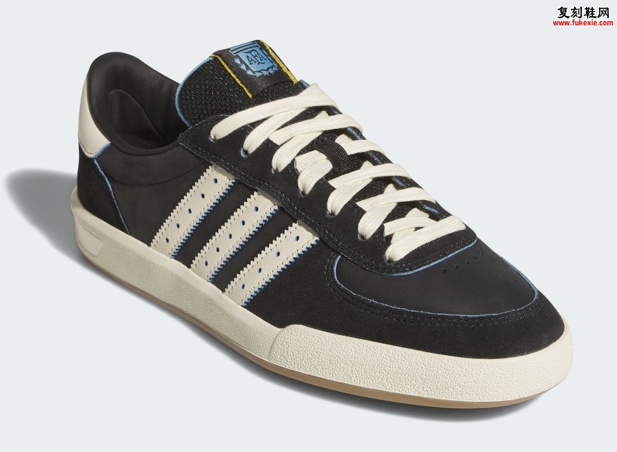 致敬阿根廷!Thrasher x adidas Glenburn “Argentina”联名滑板鞋6月1日发售,黑皮革蓝点缀插图2 致敬阿根廷!Thrasher x adidas Glenburn “Argentina”联名滑板鞋6月1日发售,黑皮革蓝点缀