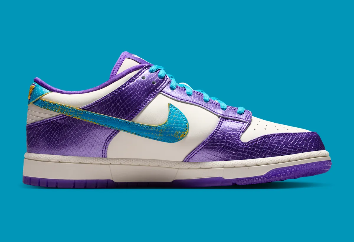 Nike Kobe Dunk Low Protro“Draft Day”2026年6月26日发售:可磨损Swoosh青绿褪金讲述夏洛特到洛杉矶传奇交易插图2 Nike Kobe Dunk Low Protro“Draft Day”2026年6月26日发售:可磨损Swoosh青绿褪金讲述夏洛特到洛杉矶传奇交易