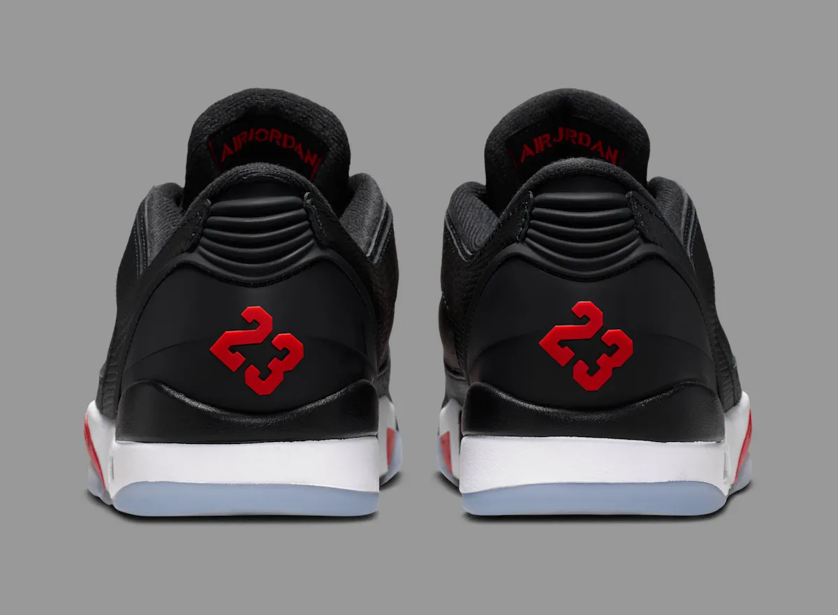 Jordan Sixty Plus Low“Bred”2026混血篮球鞋:五正代基因融合黑红禁穿美学插图4 Jordan Sixty Plus Low“Bred”2026混血篮球鞋:五正代基因融合黑红禁穿美学