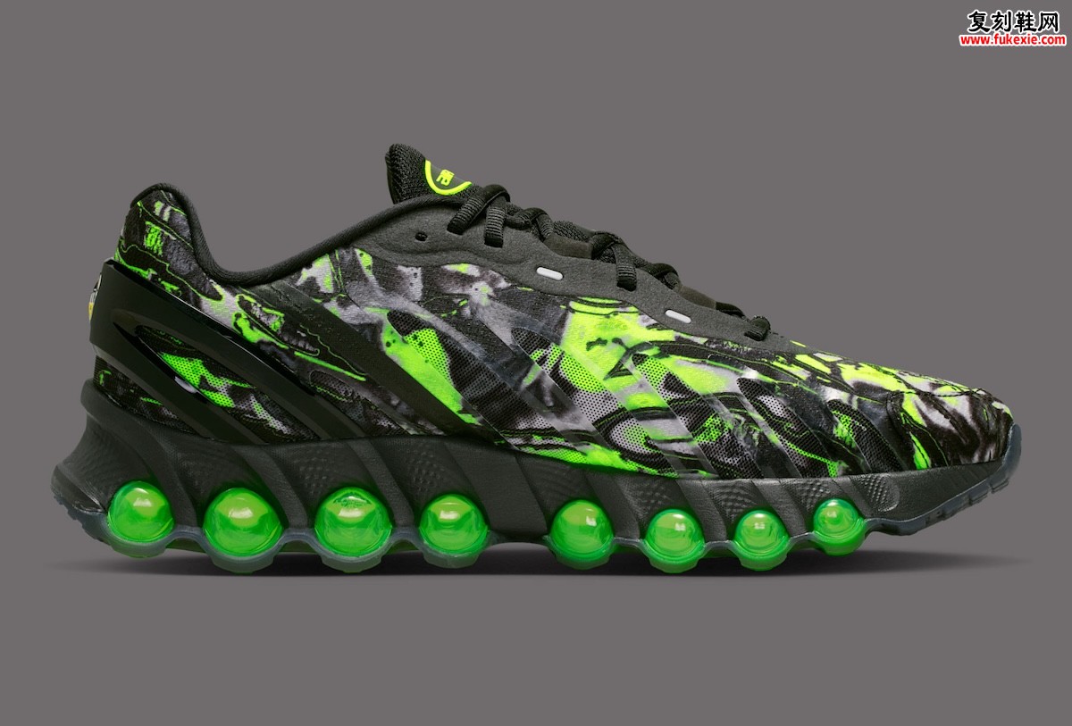 Nike Air Max Dn8 “Black Neon” 黑霓虹配色，黑色大理石纹搭配荧光绿气垫，致敬Air Max 95