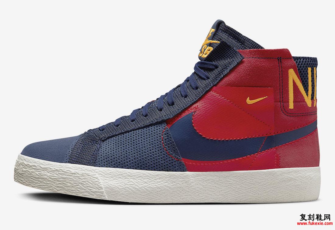 NIKE SB 最新款 BLAZER MID 以巴塞罗那配色亮相 货号：FD5113-600