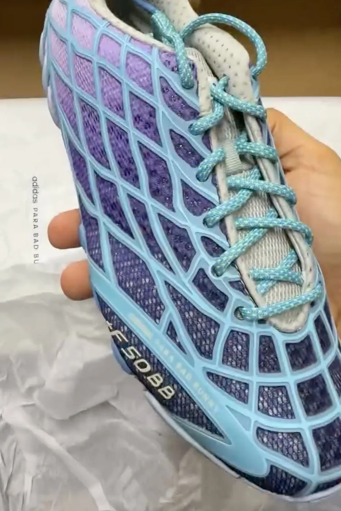Bad Bunny x adidas F50 Ghost Sprint “Dark Marine” 联名鞋款2026年7月18日正式发售插图2 Bad Bunny x adidas F50 Ghost Sprint “Dark Marine” 联名鞋款2026年7月18日正式发售