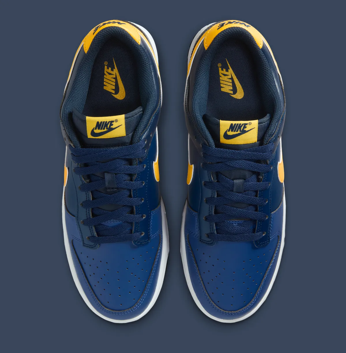 疯狂三月迎甜蜜时刻：Nike Dunk Low“密歇根大学”海军蓝玉米黄配色即将发售