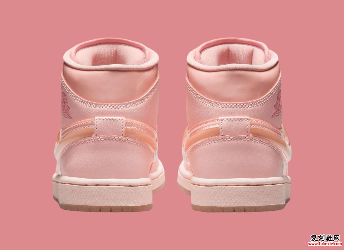 AIR JORDAN 1 MID “PINK PATENT” 为情人节做好准备 货号：HF3173-600