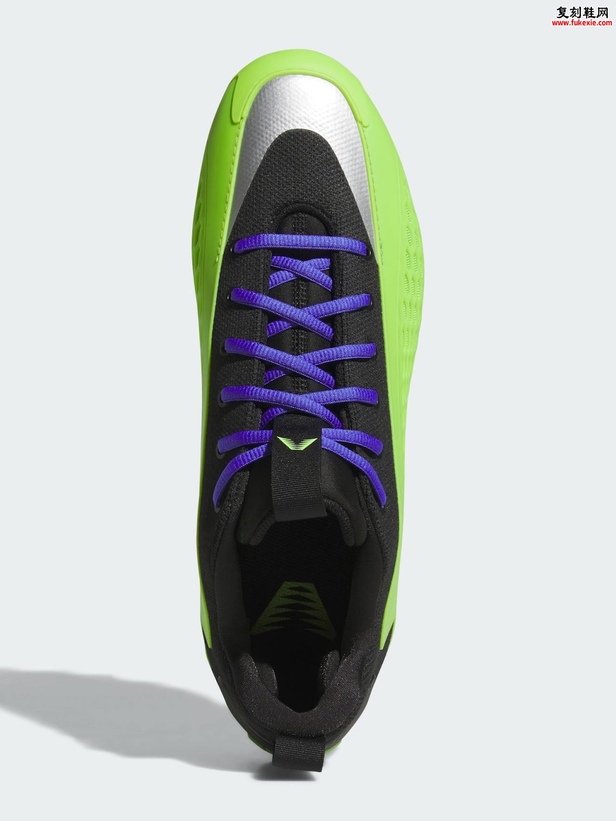 安东尼·爱德华兹首款签名橄榄球钉鞋，adidas AE 1 Low Cleat 亚特兰大维京人黑绿紫配色