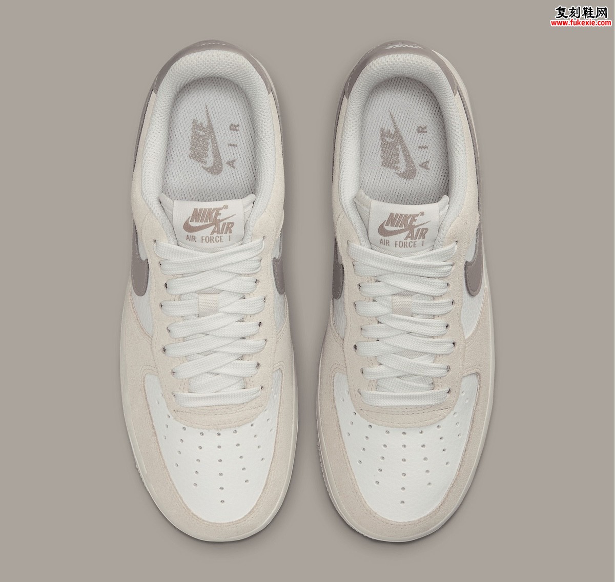 Nike AF1 Low极简新作｜磨砂皮+麂皮双拼｜学院灰白配色发售