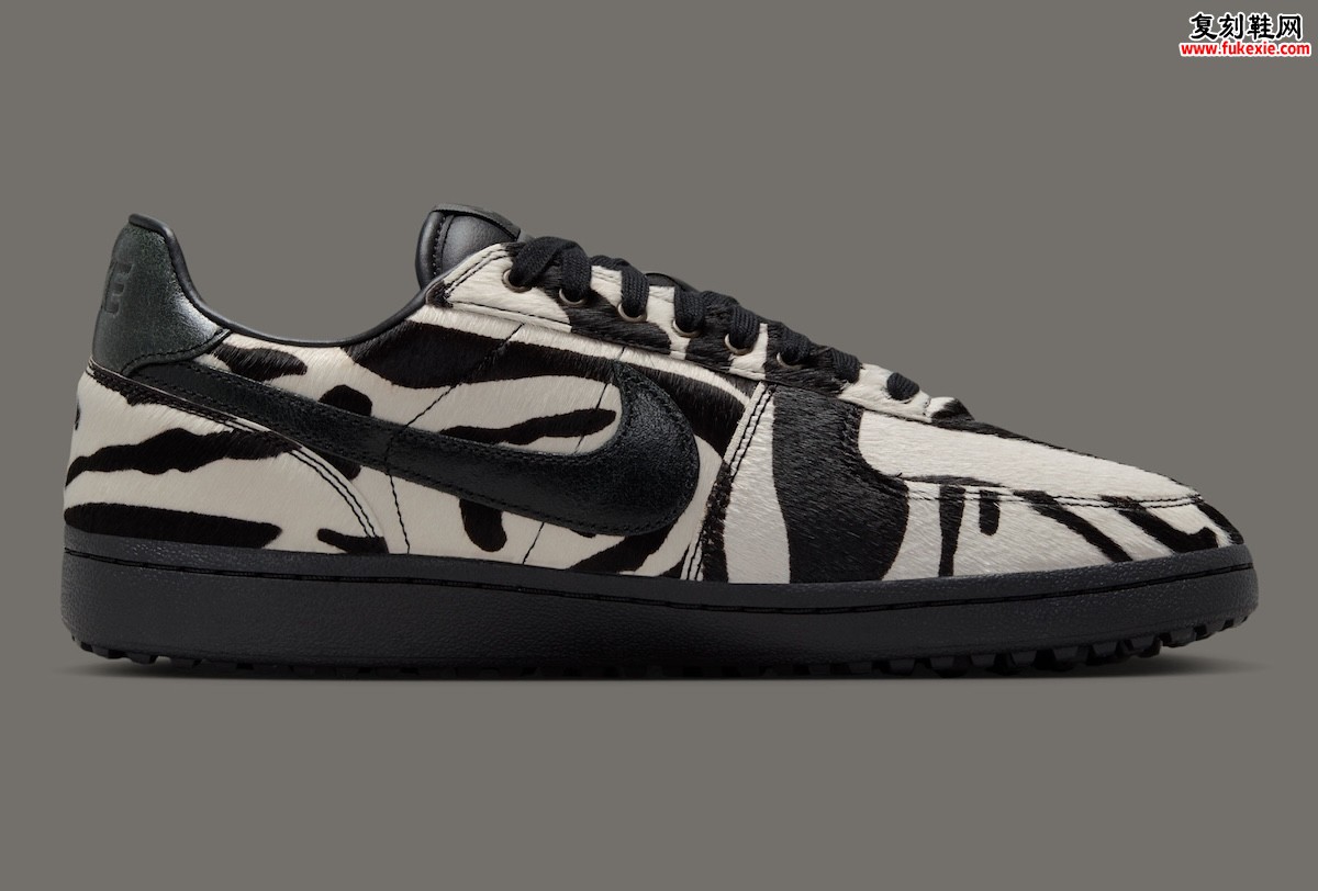 Nike Field General 82 “Zebra” “斑马纹”配色2025年发售，动物印花重塑复古训练鞋