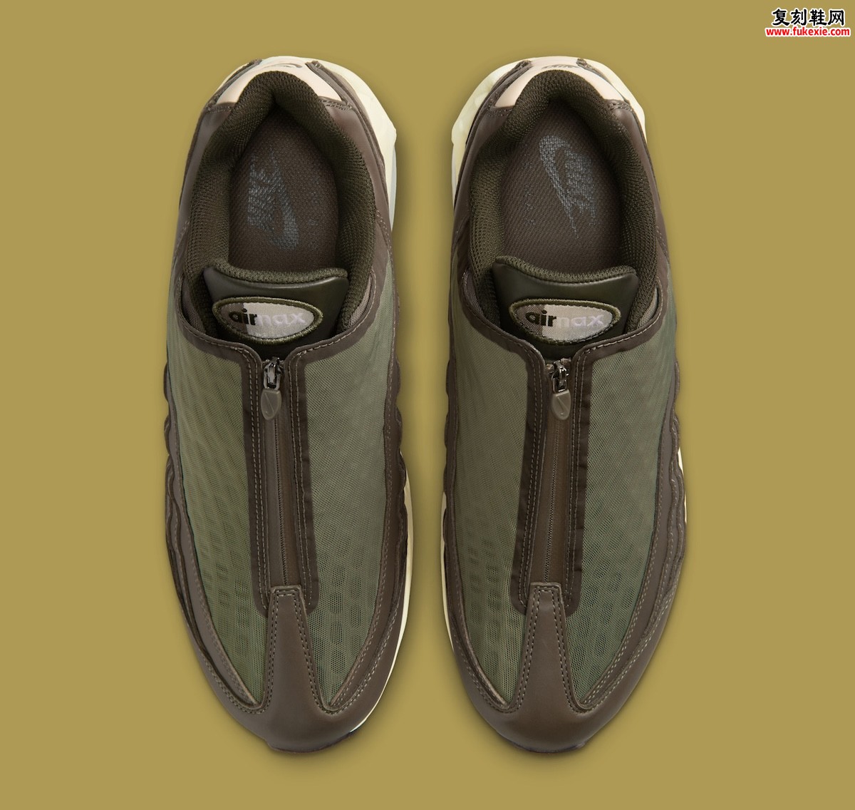 军事机能拉链设计Nike Air Max 95 “Medium Olive” 橄榄绿配色2026夏季发售复古跑鞋焕新升级