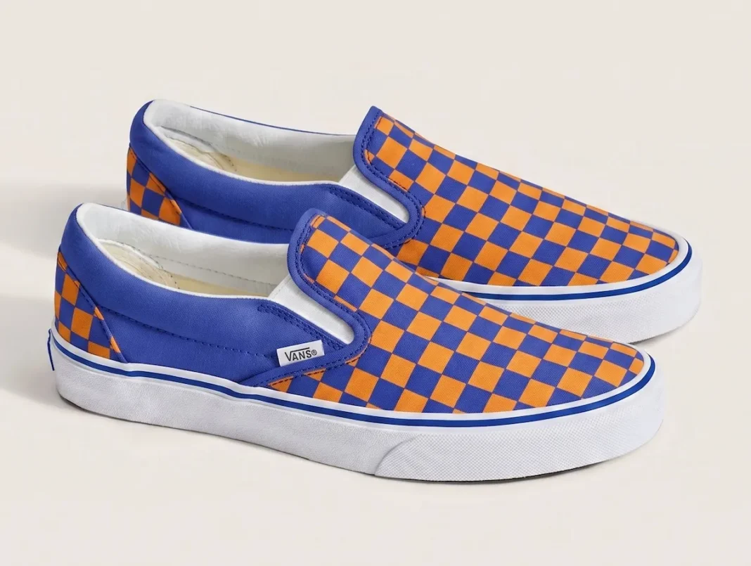 Vans Classic Slip-On “Knicks” 蓝橙双色2026致敬纽约：棋盘格暴龙图案60美元定档NBA总决赛巅峰缩略图