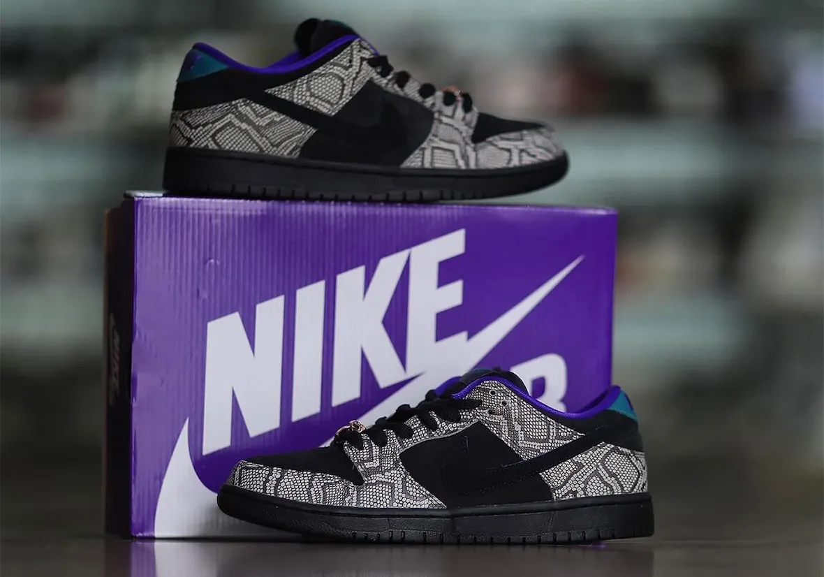 Dashawn Jordan x Nike SB Dunk Low 以紫绿配色与蛇皮纹理书写亚利桑那血脉
