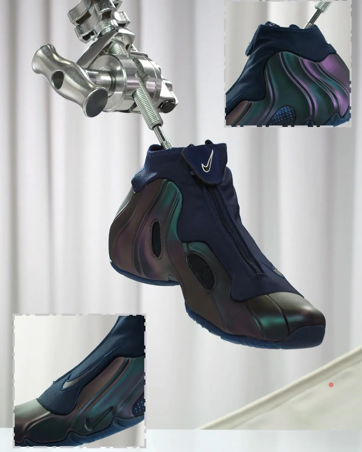 Nike Air Flightposite午夜海军蓝三度复刻！紫绿渐变+双Zoom气垫，240美元重燃千禧风潮