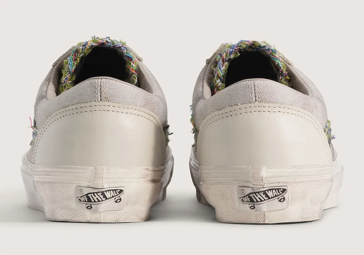 Vans Old Skool 36 Souvenir 燕麦色2026年7月发布：流苏粗花呢侧条纹搭配做旧中底还原Chanel涂鸦手袋
