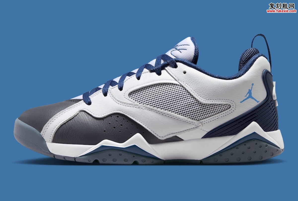 Jordan MVP 92 “Flint Grey” 乔丹MVP 92弗林特灰配色清爽登场，纯白皮革包裹燧石灰海军蓝细节致敬经典