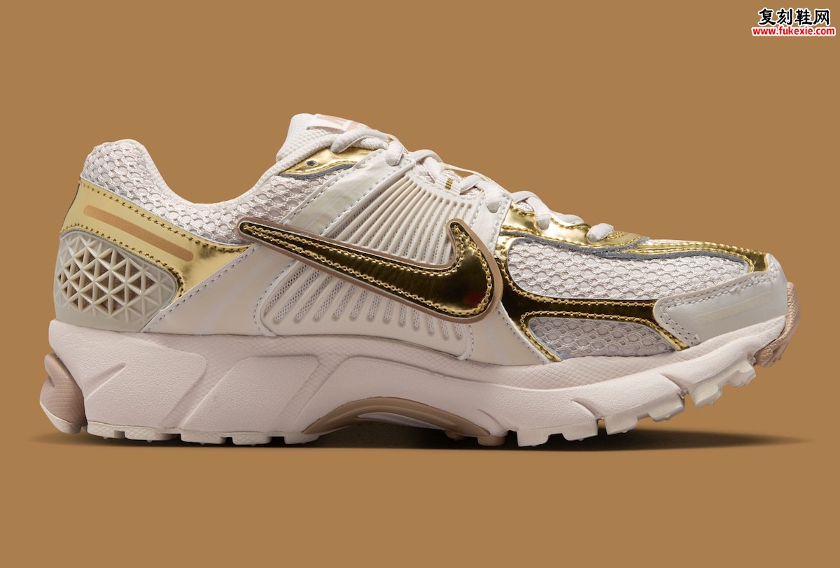 Nike Zoom Vomero 5 “Metallic Gold” 金属质感加持 Y2K 复古跑鞋,2026 夏季发售定价 170 美元插图2 Nike Zoom Vomero 5 “Metallic Gold” 金属质感加持 Y2K 复古跑鞋,2026 夏季发售定价 170 美元