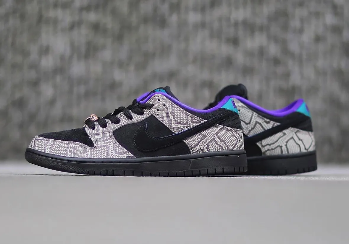 Dashawn Jordan x Nike SB Dunk Low 以紫绿配色与蛇皮纹理书写亚利桑那血脉