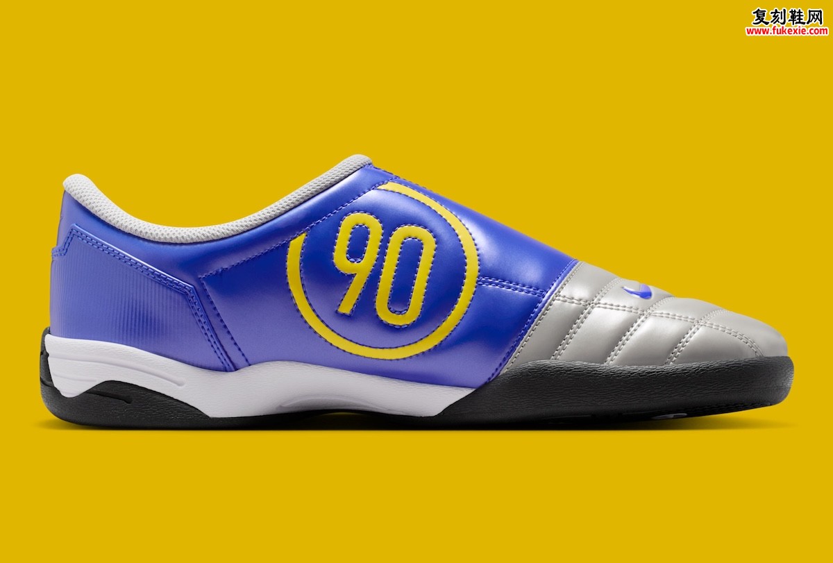 Nike Total 90 III “Brazil” 银蓝桑巴配色，金属银鞋头亮蓝鞋身超大90标识，2026世界杯期间发售
