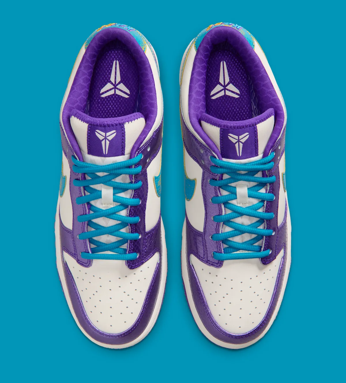 Nike Kobe Dunk Low Protro“Draft Day”2026年6月26日发售:可磨损Swoosh青绿褪金讲述夏洛特到洛杉矶传奇交易插图3 Nike Kobe Dunk Low Protro“Draft Day”2026年6月26日发售:可磨损Swoosh青绿褪金讲述夏洛特到洛杉矶传奇交易
