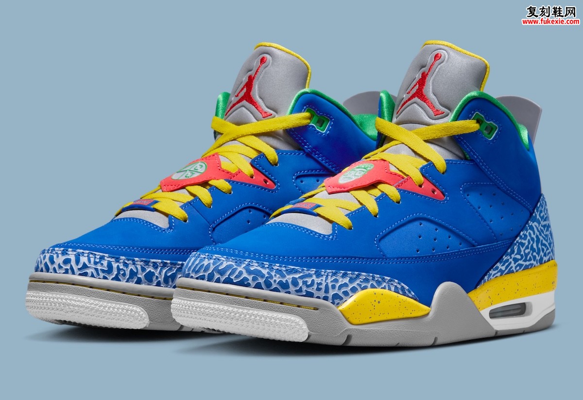 Jordan Son of Mars Low “Do The Right Thing”《为所应为》灵感 Jordan Son of Mars Low DTRT 蓝黄爆裂纹复刻版缩略图