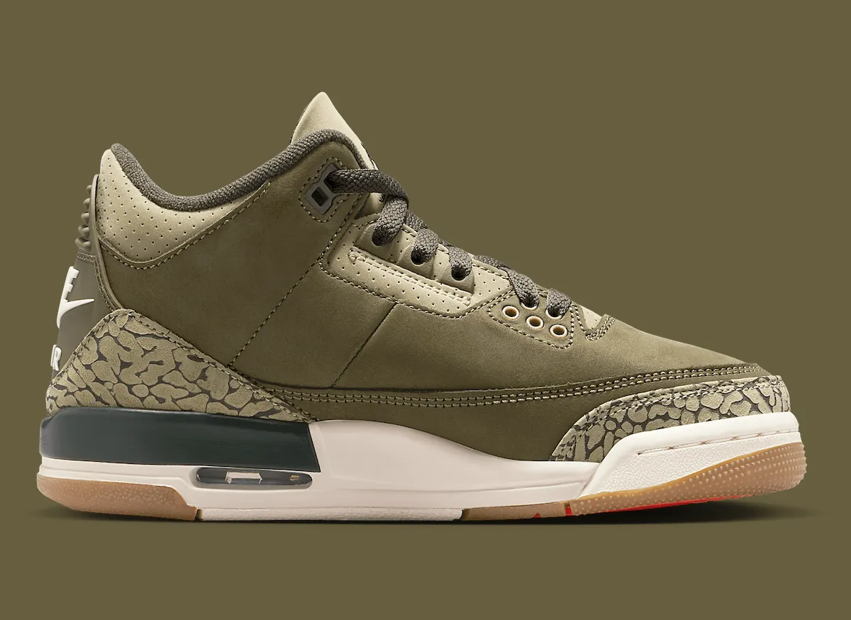 Air Jordan 3家族聚会橄榄绿配色10月25日全尺码发售，成人款定价215美元