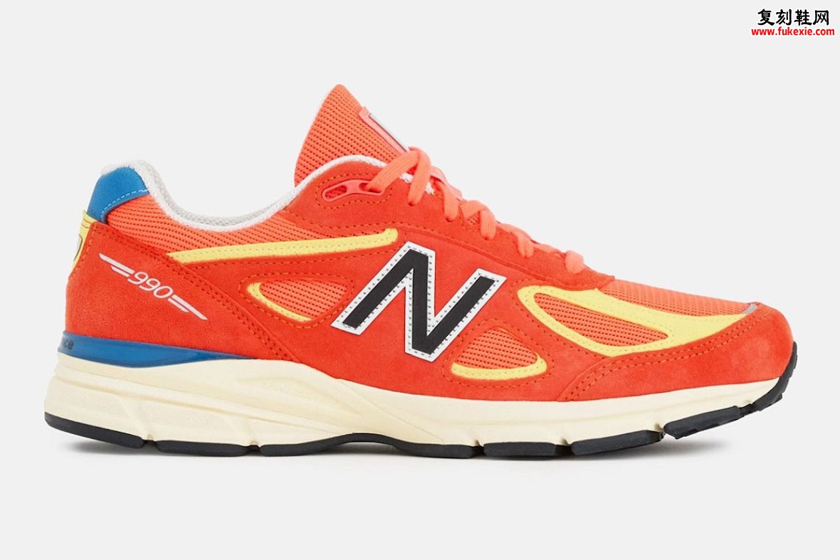 New Balance 990v4 “Bart Simpson” 美产红黄蓝辛普森灵感配色，复古做旧中底，2026年6月发售