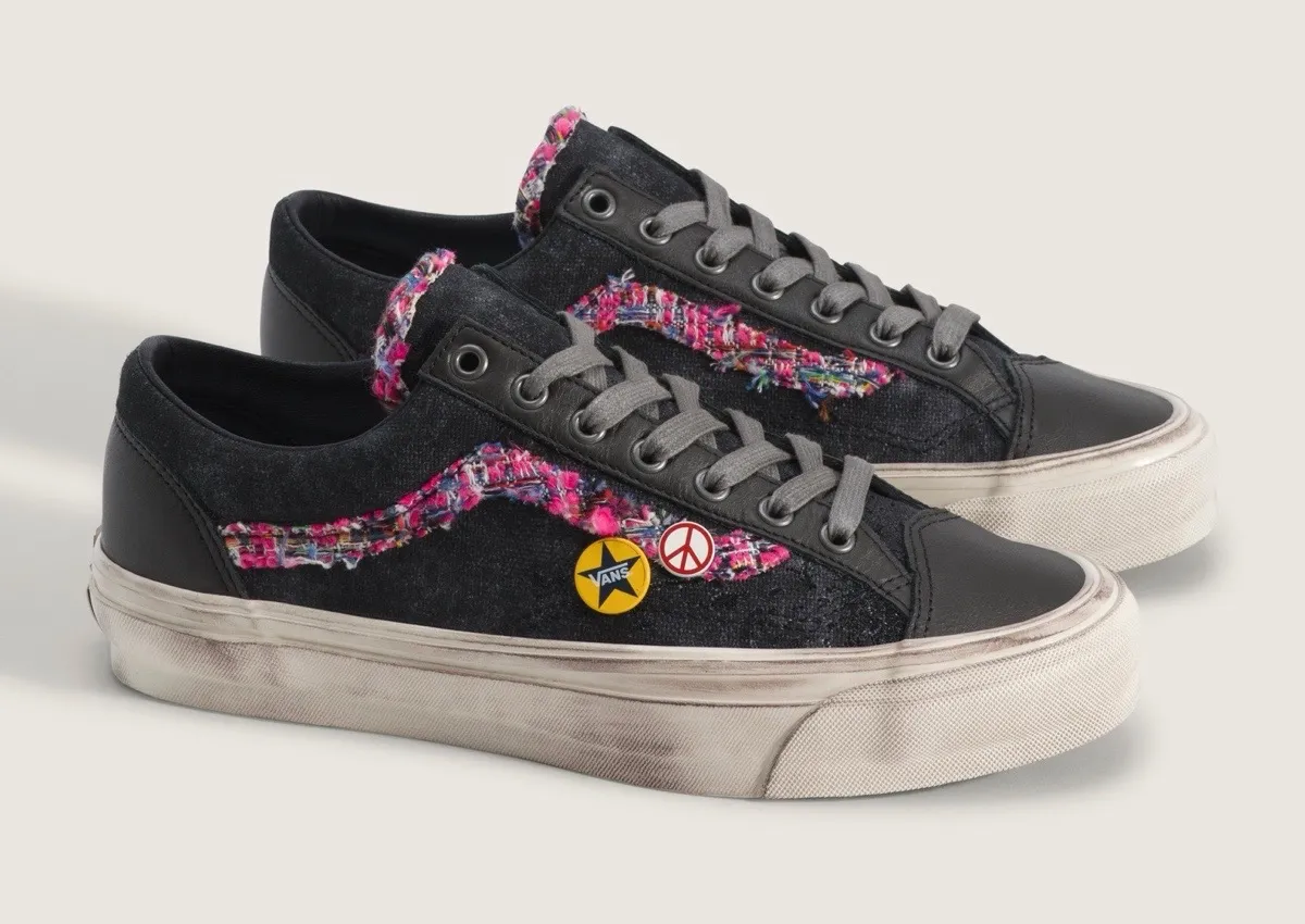 新款Vans Old Skool36 Souvenir 黑粗花呢金属挂饰，香奈儿风，2026夏发售缩略图