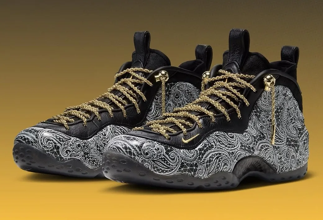 Victor Solomon联名Nike Air Foamposite One金色链条与金色细节点缀，拉斯维加斯Shoe Palace独家发售缩略图
