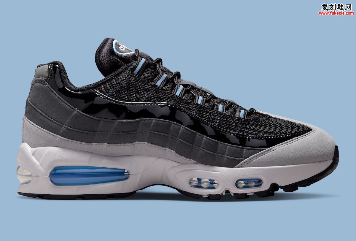 Nike Air Max 95 “Black/Grey Fog”经典轮廓黑灰雾配色融入足球蓝点缀秋季2026发售插图2 Nike Air Max 95 “Black/Grey Fog”经典轮廓黑灰雾配色融入足球蓝点缀秋季2026发售