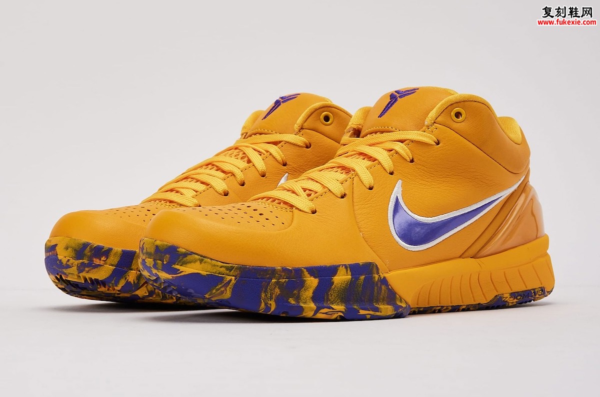 Kids’ Nike Kobe 4 “Draft Day Lakers” 湖人独立配色2026儿童尺码发售致敬紫金王朝三十年缩略图