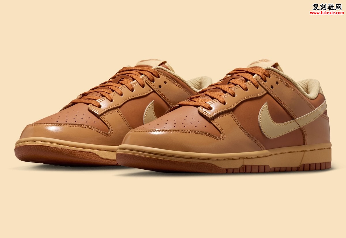 Nike Dunk Low “Wheat Donut” 枫糖甜甜圈配色2026夏季发售：光泽漆皮与暖棕层次演绎甜品美学缩略图