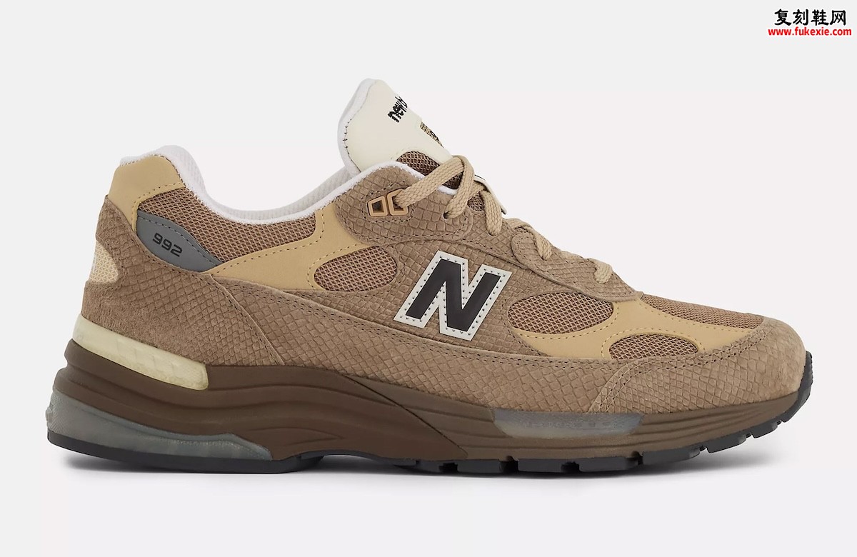 New Balance 992新百伦992「浮木」配色即将发售 罕见蛇纹皮料点缀经典大地色系